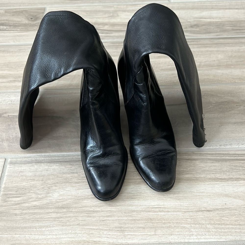 Women’s black leather boots
